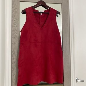 BCBGeneration red faux velvet mini dress